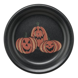 Trio of Happy Pumpkins Bistro Coupe 6 1/4 Inch Appetizer Plate