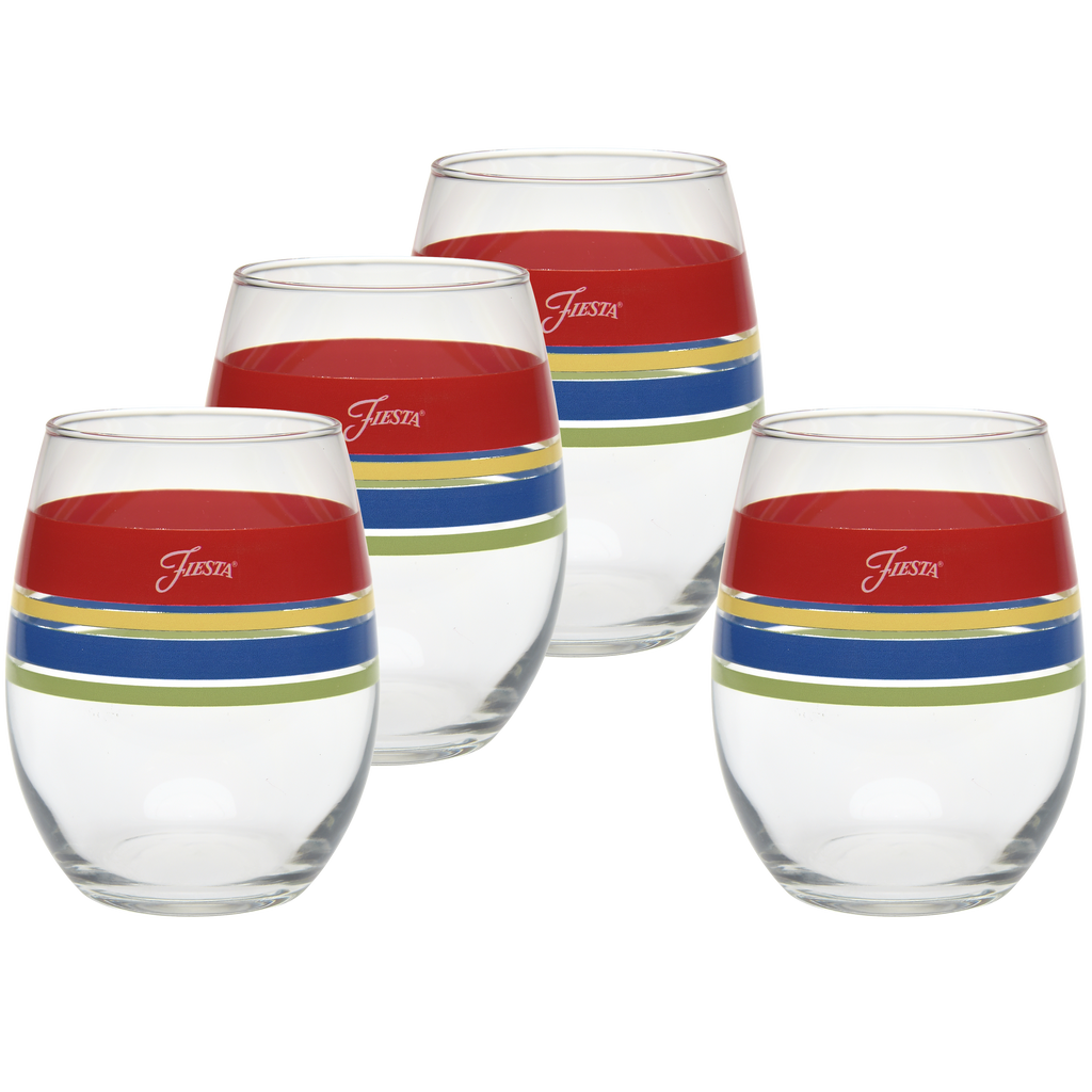 15 oz. Fiesta® Edgeline Stemless Wine Bright Set of 4 Fiesta Factory Direct