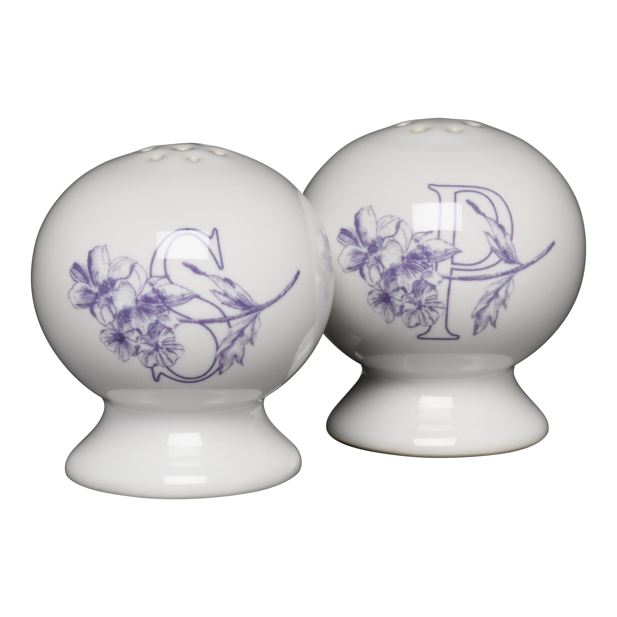   花柄Salt and pepper ２個 Botanical Floral Lavender 2 5/8 Inch Salt and Pepper Shaker Set