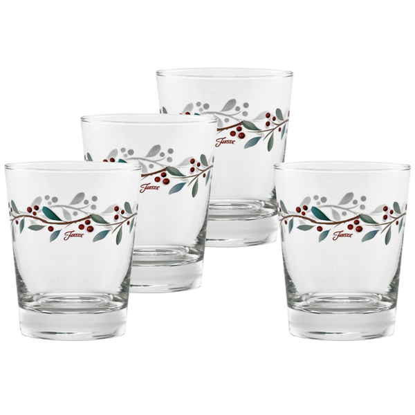 Mismatched Holiday Old Fashioned Glassware Set of 8 4 1/4 14 Oz