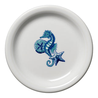Coastal Seahorse Bistro Coupe 6 1/4 Inch Appetizer Plate