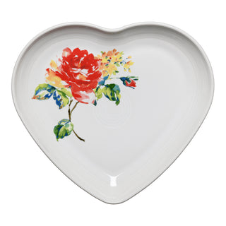 Floral Bouquet 9 Inch Heart Shaped Plate