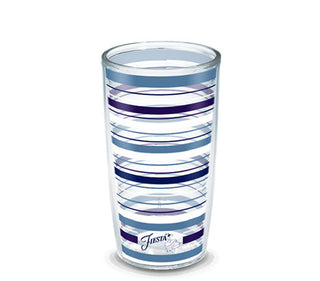 Fiesta® Stripes Lapis 16 oz Tumbler, Tervis Tumbler - Fiesta Factory Direct by Homer Laughlin China.  Dinnerware proudly made in the USA.  