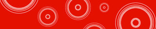 Red background with several white, concentric circles of varying sizes scattered across the image, creating a modern, abstract design.