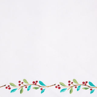 Holly Sprig Holiday Border Napkin Set of 4