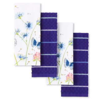 Fiesta Breezy Floral Kitchen Towel 4-Pack Set