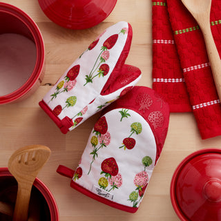 Falling Strawberries 4-Pack Oven Mitt Set