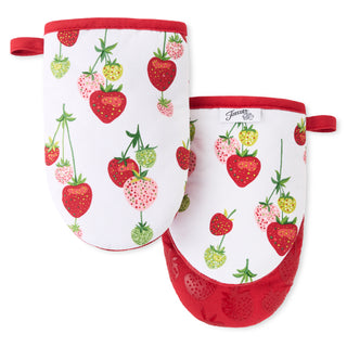 Falling Strawberries 4-Pack Oven Mitt Set