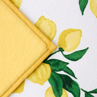 Fiesta Lemon Vine Kitchen Towel and Dish Drying Mat Set