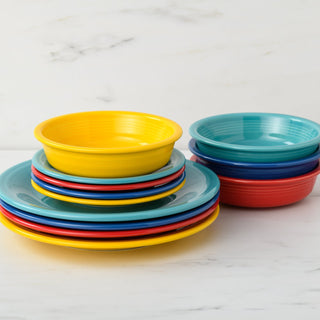 Vibrant Classic Rim 12-Piece Dinnerware Set, Service for 4