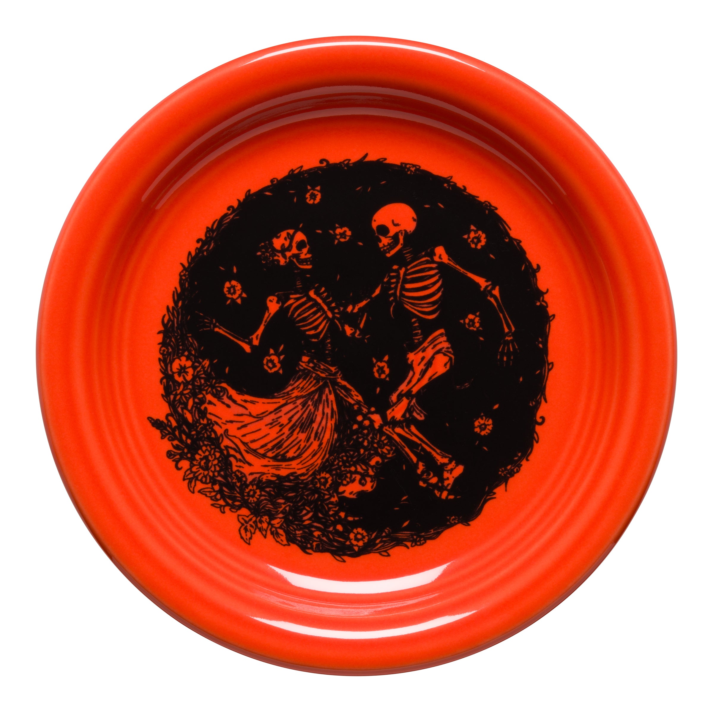 Fiesta Appetizer Plate - Skeleton Duet Poppy