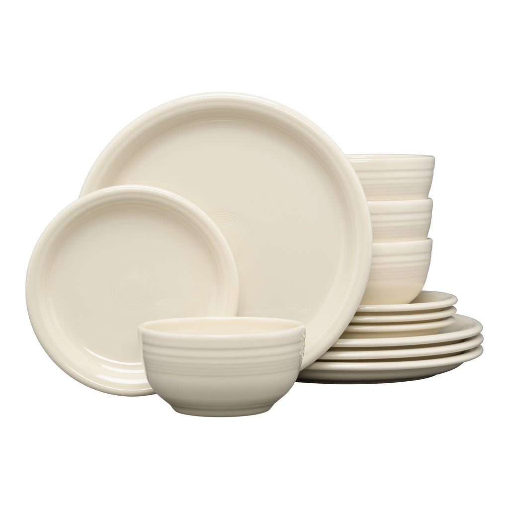 Linen Bistro Coupe 12-Piece Dinnerware Set, Service for 4
