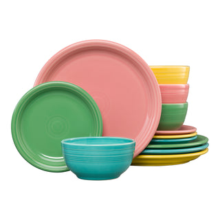 Pastel Bistro Coupe 12-Piece Dinnerware Set, Service for 4