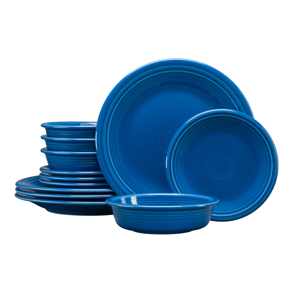 Classic Rim 12-Piece Dinnerware Set, Service for 4 (Sky)