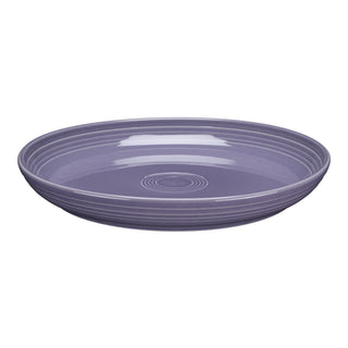 The Fiesta Lavender Coupe 10 3/8 Inch Dinner Bowl (40 oz) features a round, shallow shape with concentric ridges and a glossy finish—stylish, microwave safe dinnerware that’s perfect for any versatile kitchen bowl collection.