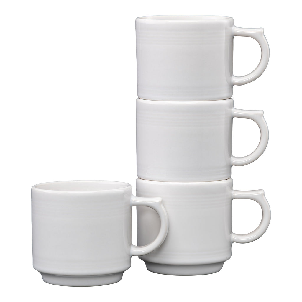 Large Stackable Cups White 16 OZ Set of 4 Stackable Mug Set – Fiesta Factory Direct