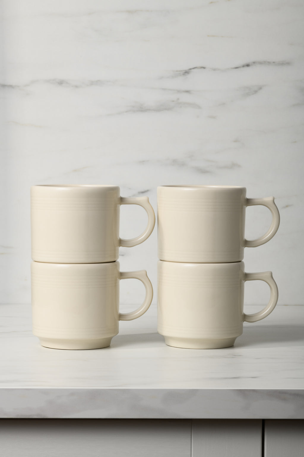 Linen 16 OZ Set of 4 Stackable Mug Set