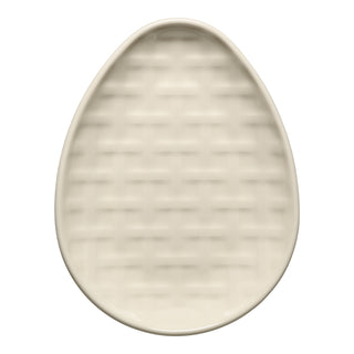 Linen Embossed Egg Shaped Plate 10 Inch