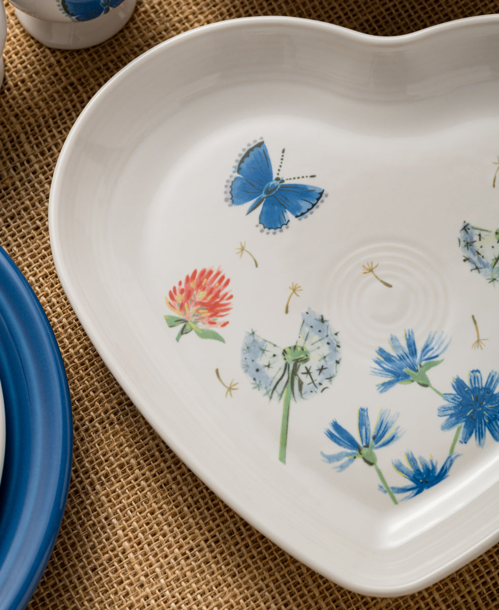 Breezy Floral 9 Inch Heart Shaped Plate - Thumbnail 2