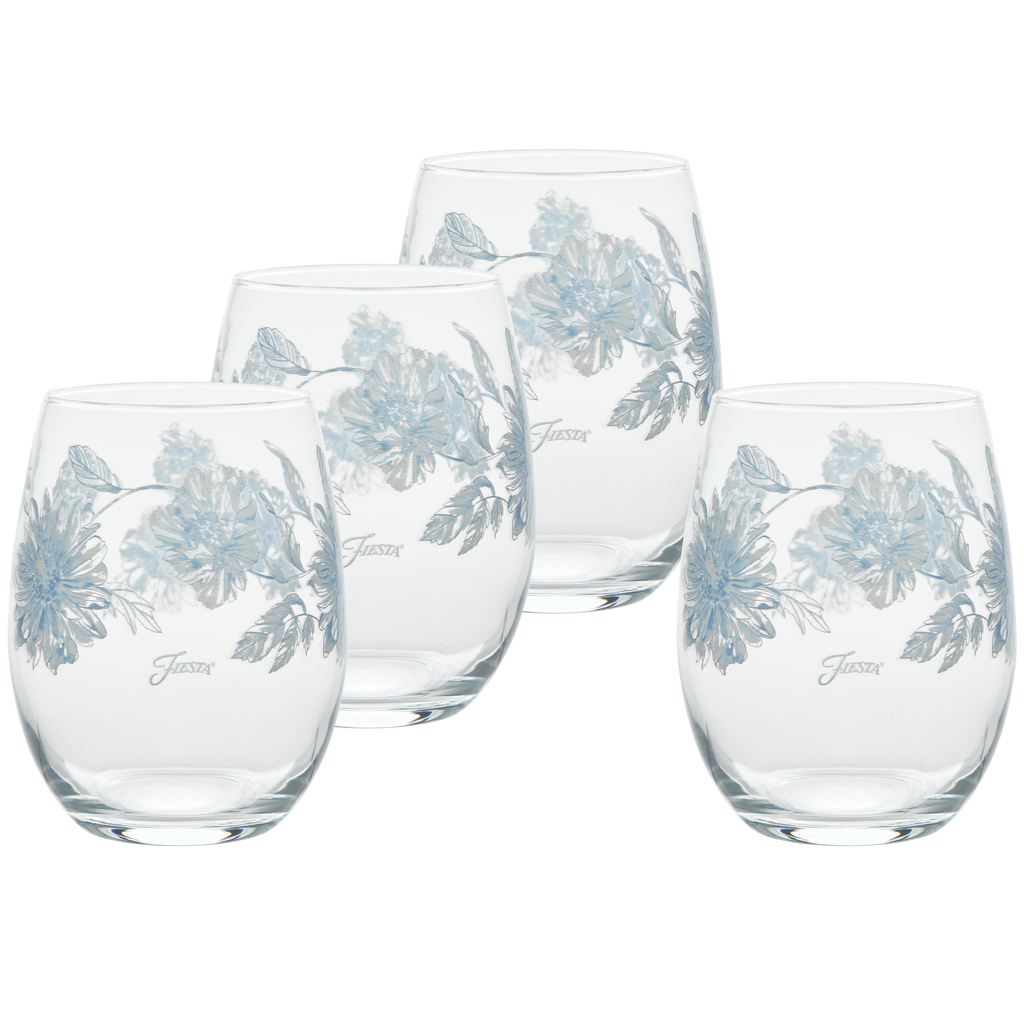 15 oz. Fiesta® Botanical Floral Stemless Wine Set of 4 Fiesta