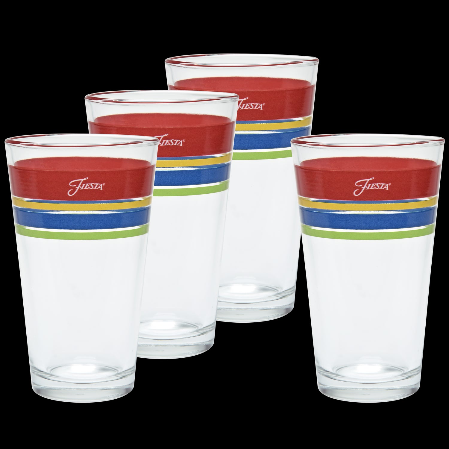 16 oz. Fiesta® Edgeline Bright Cooler Glass Set of 4 Fiesta Factory