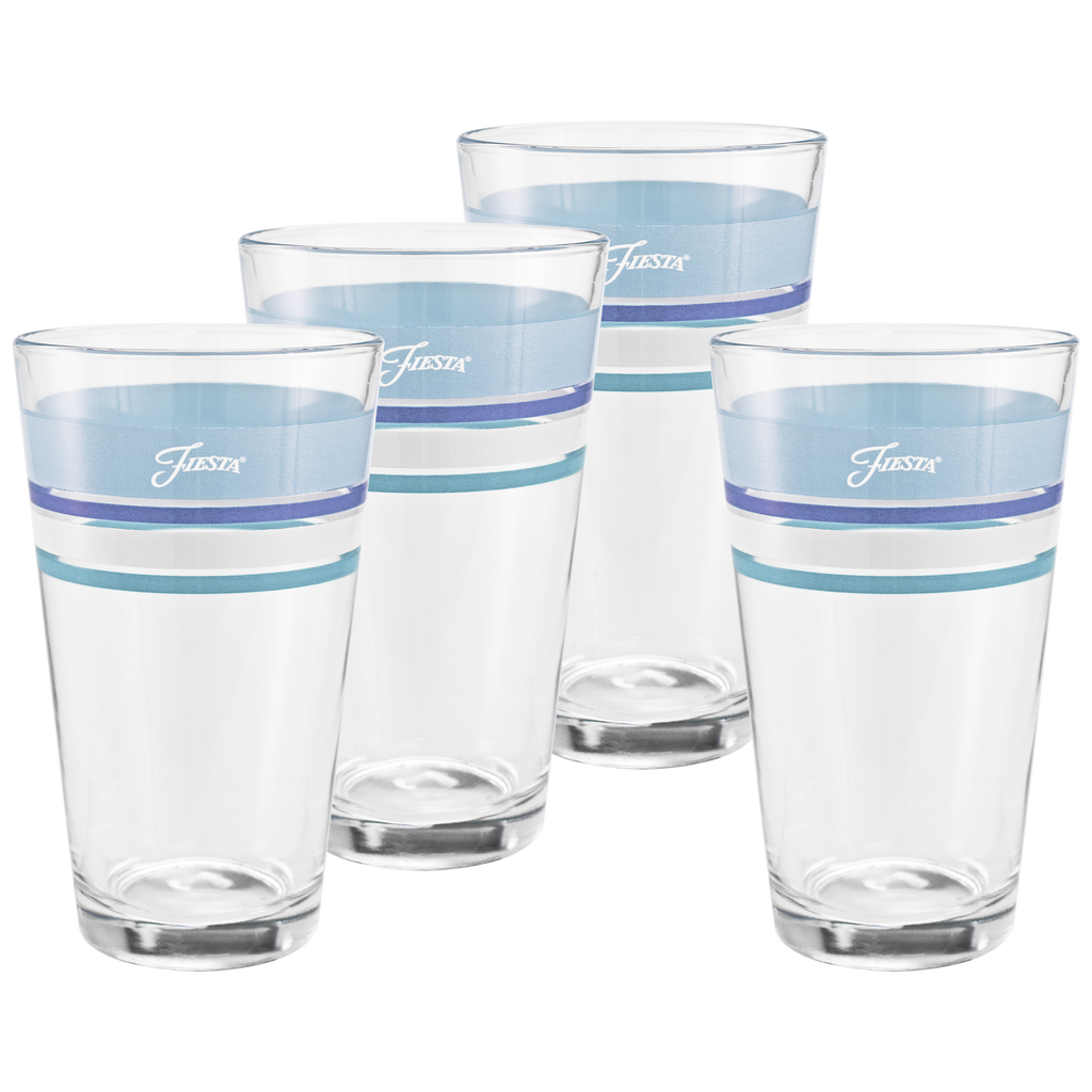 16 oz. Fiesta® Edgeline Coastal Blue Cooler Glass Set of 4 Fiesta