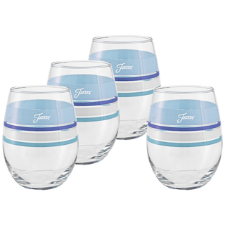 Coastal Blues 15 oz. Edgeline Stemless Wine – Set of 4 – Fiesta Factory Direct