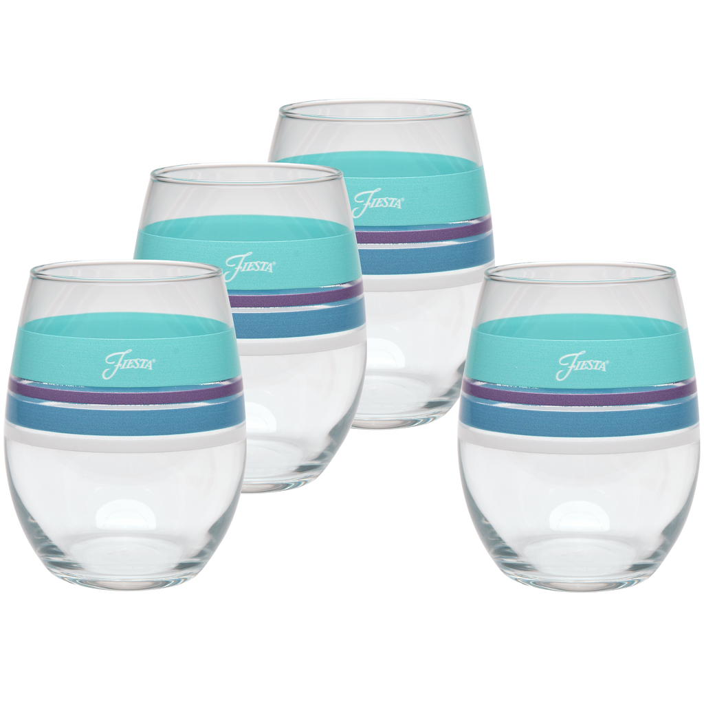 15 oz. Fiesta® Edgeline Stemless Wine Coastal Set of 4 Fiesta Factory Direct