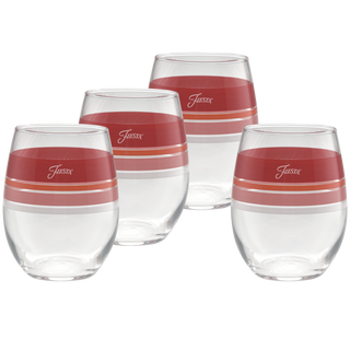Sunset Horizon 15 oz. Edgeline Stemless Wine Glass Mixed – Set of 4 – Fiesta Factory Direct