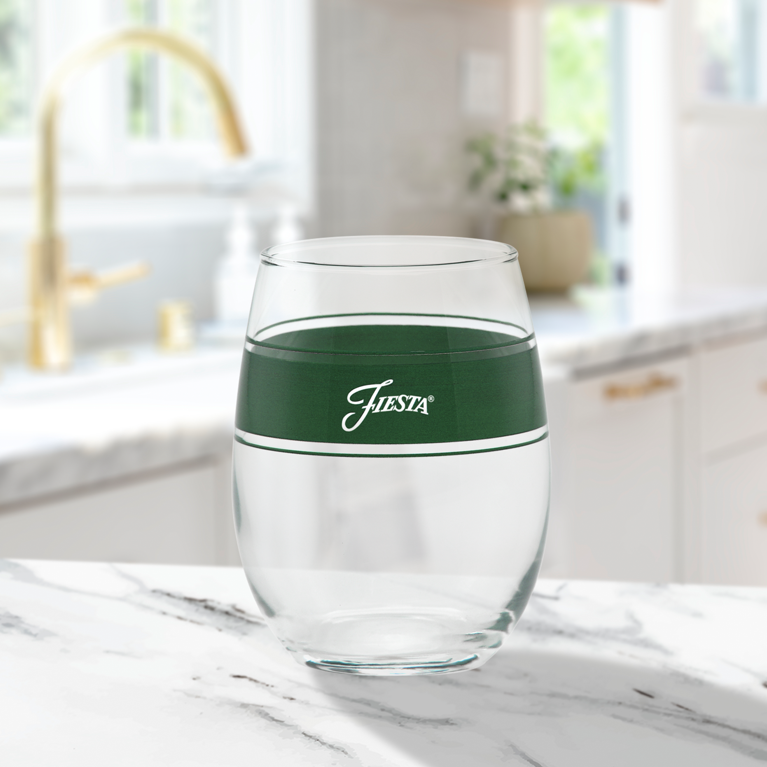 15 oz. Fiesta Frame Stemless Wine Jade – Set of 4 - Thumbnail 2