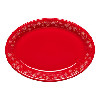 Snowflake Scarlet 13 5/8 Inch Large Oval Serving Platter