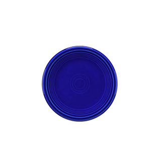 A round Fiesta Retired Classic Rim 6 1/8 Inch Appetizer Plate in twilight, featuring concentric ridges, is centered on a white background.