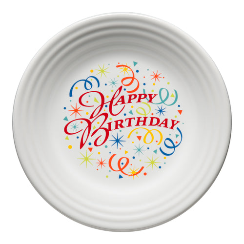 White plate with Happy Birthday text