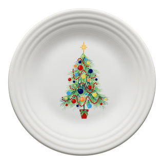 Christmas Tree on White Classic Rim 9 Inch Luncheon Plate