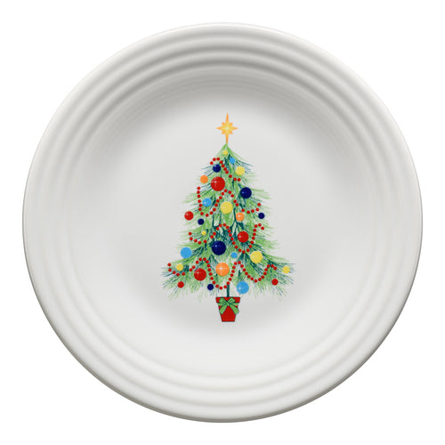 Christmas Tree on White Luncheon Plate