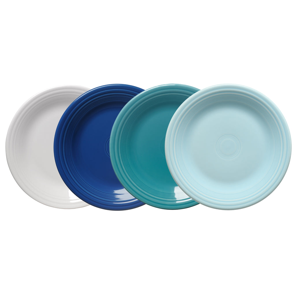 Mixed Coastal Blues Classic Rim 10 1/2 Inch Dinner Plate, Set of 4 ...