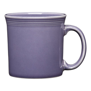The Fiesta Lavender 12 OZ Java Coffee Mug features a large handle and subtle ridged detailing near the rim, shown here against a white background.