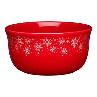 The Fiesta Jade Snowflake All-Purpose 6 Inch Gusto Bowl in Scarlet features white snowflakes and gold dots. Enjoy it for free (100% off)! Perfect for gifting—pair it with BOGOS.io’s BOGO Bundle for a special Free Gift.