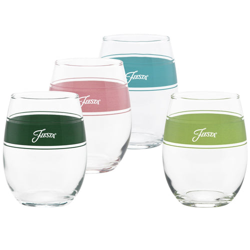 Fiesta (4) 15oz. Multi-Color Insulated Wine Tum blers 