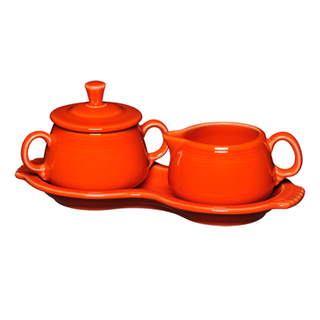 New Retired 4-Piece Sugar Bowl and Creamer Set with Tray