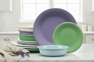 Dinnerware with Linen and Lavender