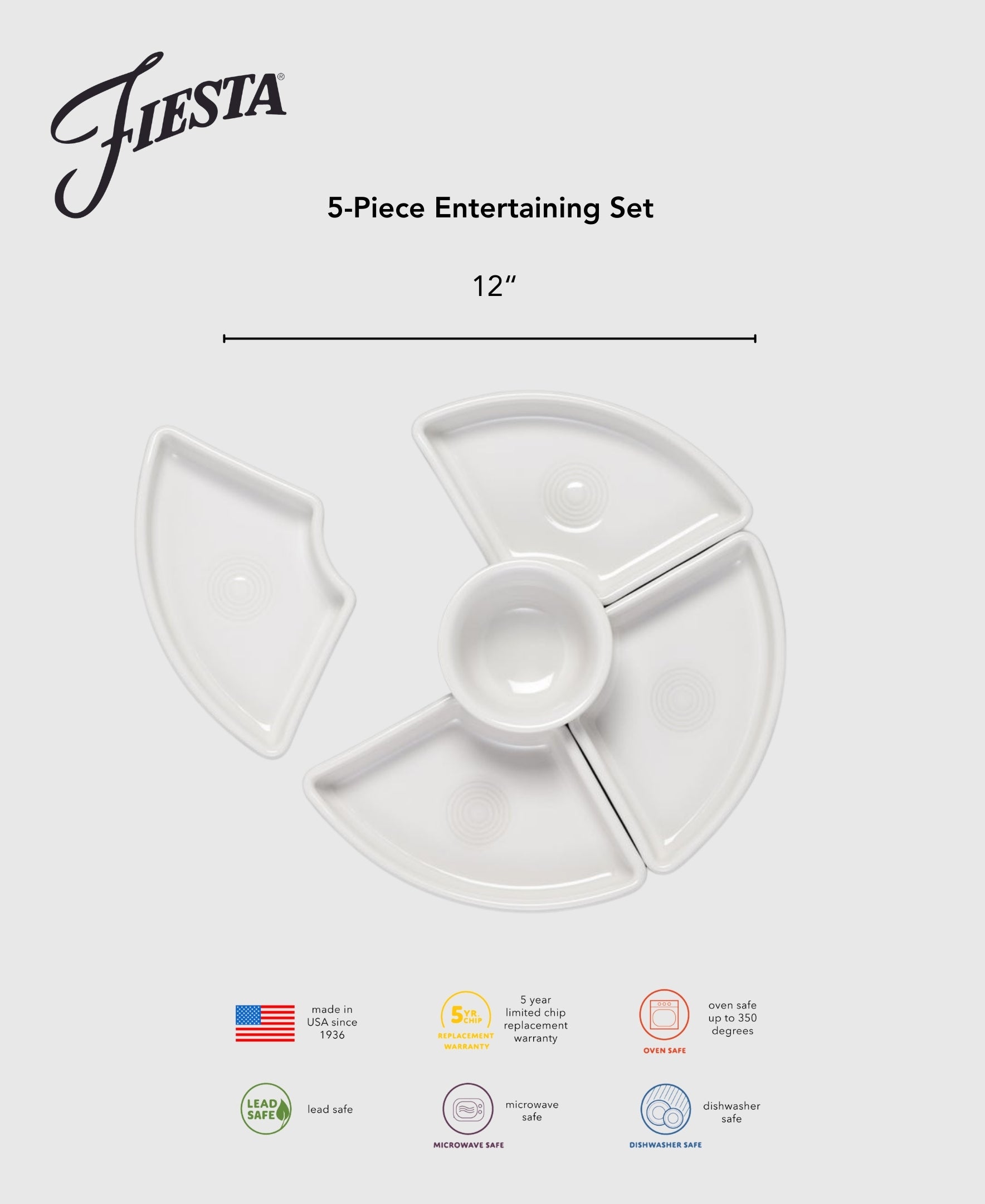 Aegean 5-Piece Mixed Colors Entertaining Set 8 1/5 Inch – Fiesta