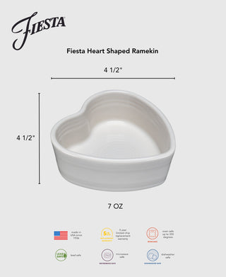 Fiesta 7 OZ Heart Shaped Ramekin 4 1/2 Inch