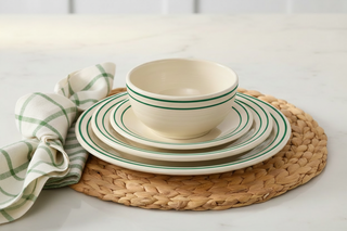 Jade Band Dinnerware – Dark Green Bands