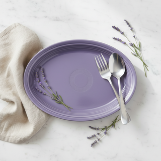 Lavender Platter with Linen, Serving Utensils & Lavender Garnish