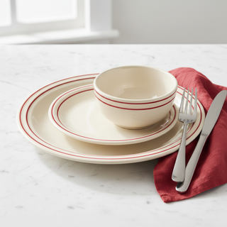 Scarlet Band Place Setting with Red Napkin
