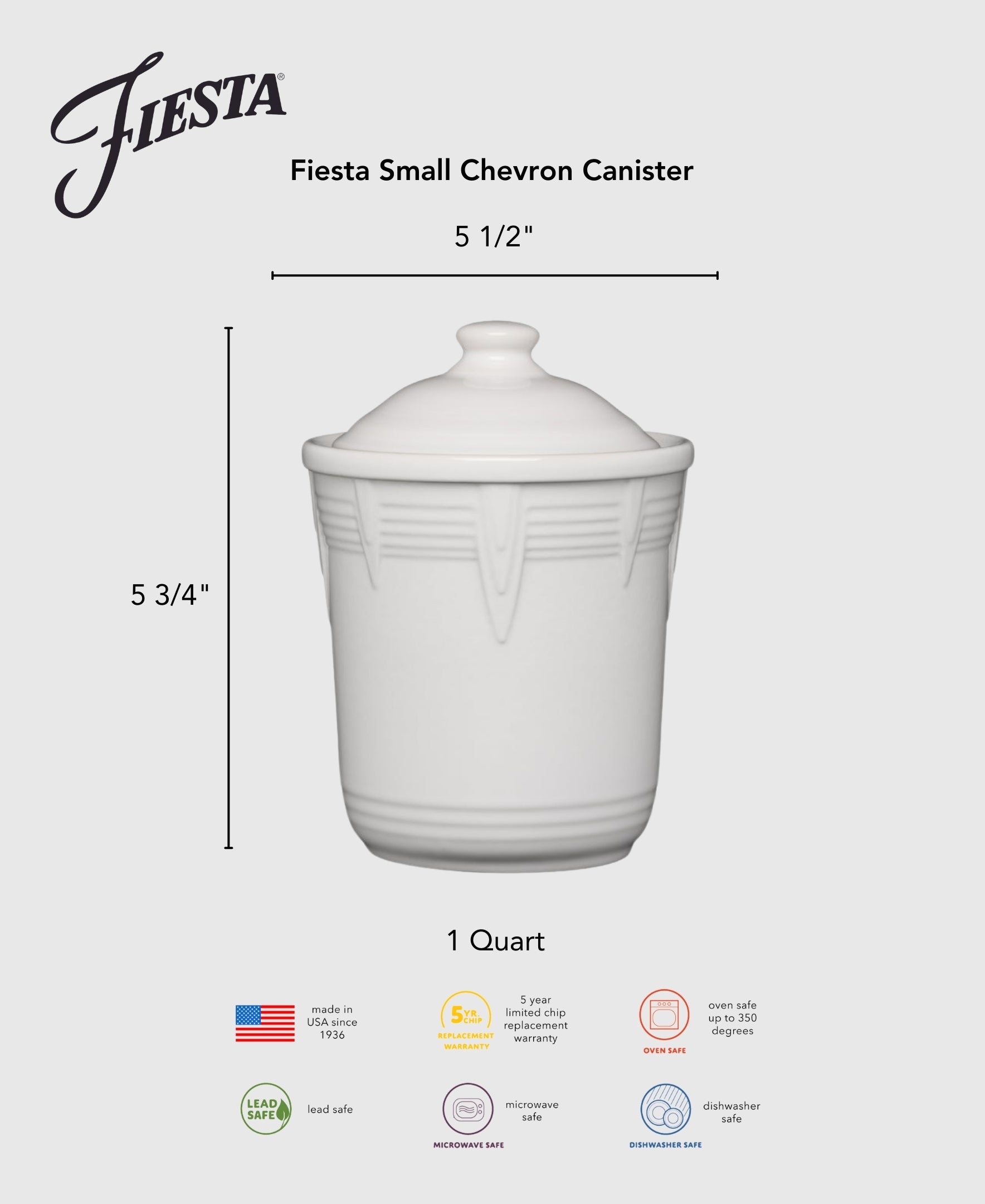 Fiesta 1 Quart Small Chevron Canister - Thumbnail 5