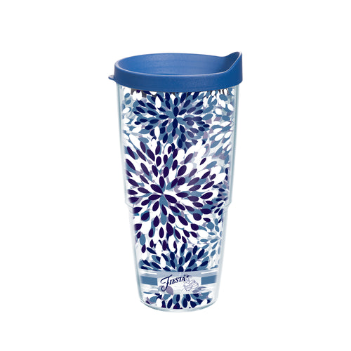 Fiesta® Calypso Lapis 24 oz Tumbler with Blue Lid, Tervis Tumbler - Fiesta Factory Direct by Homer Laughlin China.  Dinnerware proudly made in the USA.  