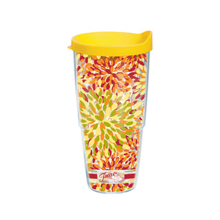 Fiesta® Calypso Sunny 24 oz Tumbler with Yellow Lid, Tervis Tumbler - Fiesta Factory Direct by Homer Laughlin China.  Dinnerware proudly made in the USA.  