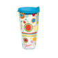 Fiesta® Dots Poppy 24 oz Tumbler with Turquoise Lid, Tervis Tumbler - Fiesta Factory Direct by Homer Laughlin China.  Dinnerware proudly made in the USA.  